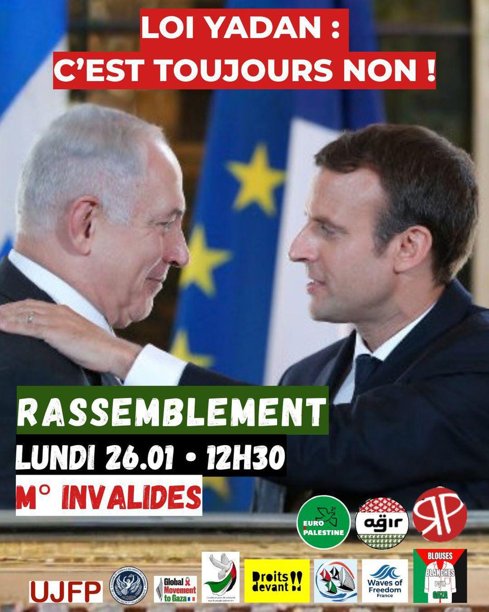 MouMou_Guichard's tweet image. ❌ 🇵🇸 Rassemblement parisien contre le projet de loi liberticide de @CarolineYADAN ce lundi aux Invalides. 
Liste des organisations non-exhaustive. 
(Je suis cosignataire de cet appel) 🙏
cc @BMoon_bee @revelateur_de_C @lila_malki @SophieBS2607 @Ensorceleuse123 @fou_allie