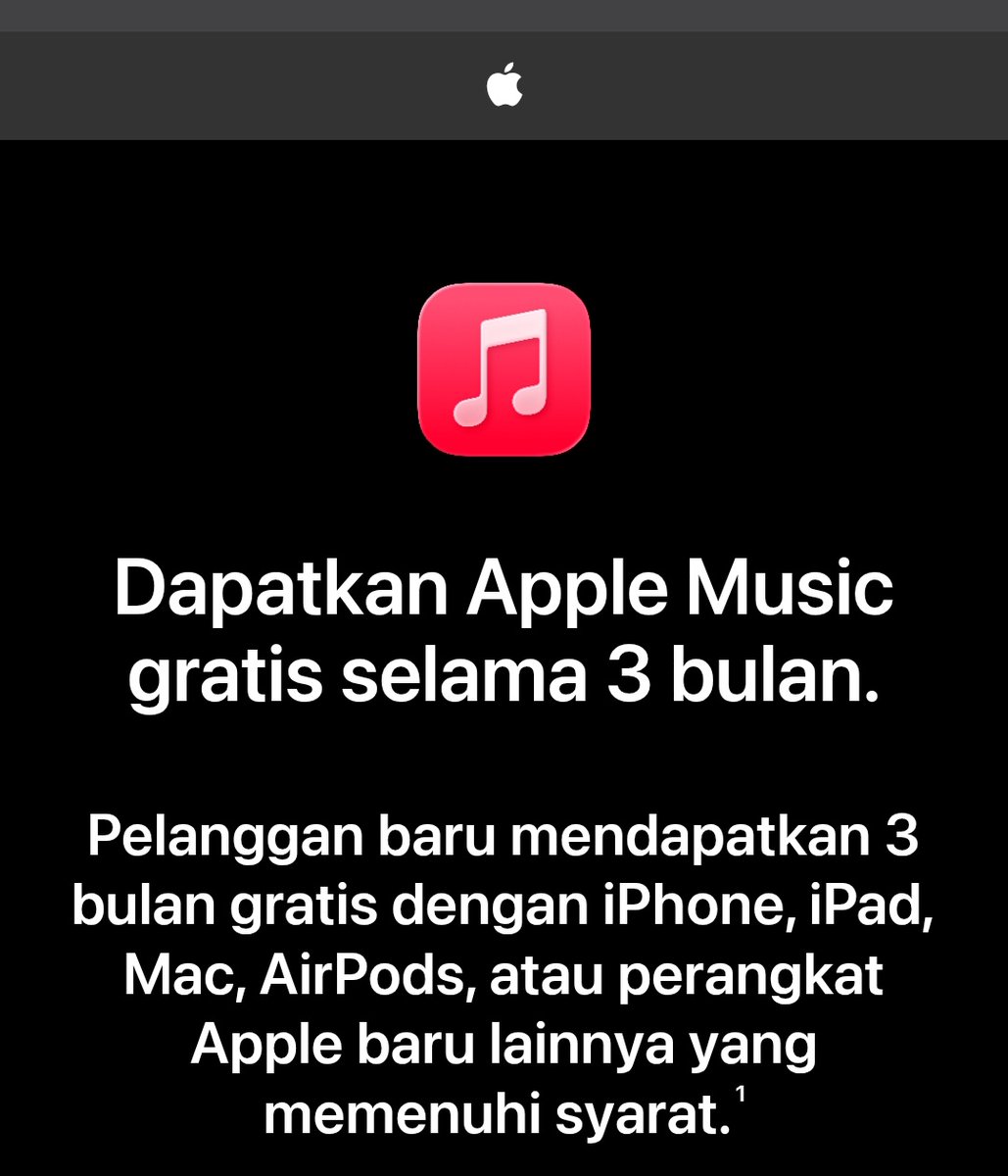 Streaming di Apple Music itu bobotnya lebih banyak karena mereka termasuk paid stream. Yuk INDOMY yang belum punya akun AM bisa langsung bikin ya, kita gacorkan ARIRANG di Apple Music nanti 🔥

#BTS #방탄소년단 #BTS_ARIRANG

🔗offers.applemusic.apple/id-id/new-devi…