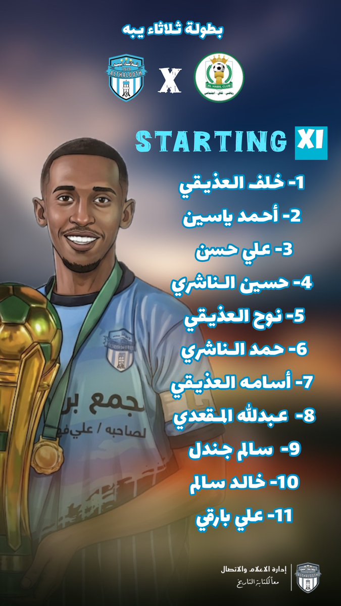 🗓️ - القائمة الرسمية للفهود لمواجهة الحبيل 🩵