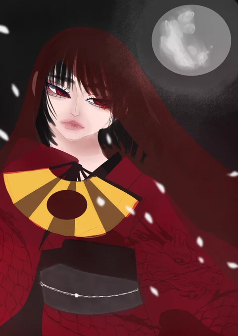 大人しい頃のイラスト。 #創作イラスト #イラスト #和風幻想
