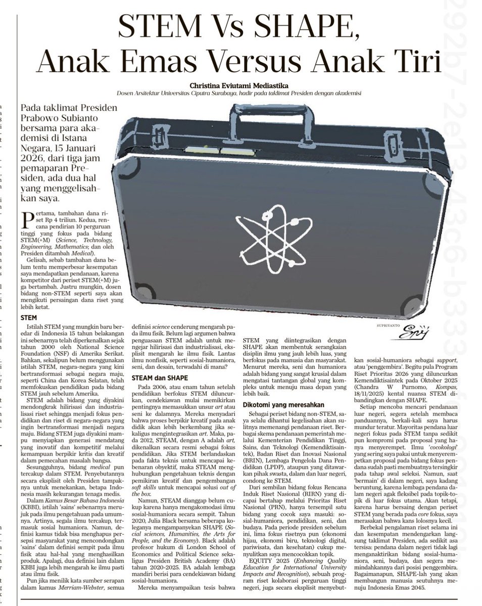 mcitraningrum's tweet image. Sebagai anak STEM, bagiku mempelajari SHAPE itu penting.

Kalo kata pasanganku, “biar nggak jadi kanebo kering” ✨