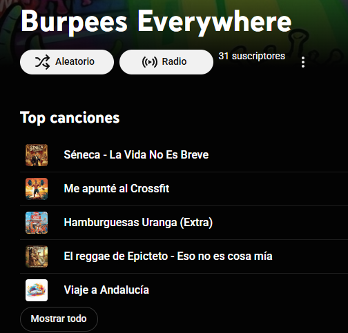 BurpeesEvery's tweet image. 🚨Top de la semana en @youtubemusic 
⭐️⭐️SÉNECA⭐️⭐️
"La Vida No Es Breve" 🎵🎹🧑‍🎤🎶
music.youtube.com/watch?v=5yCvT1…