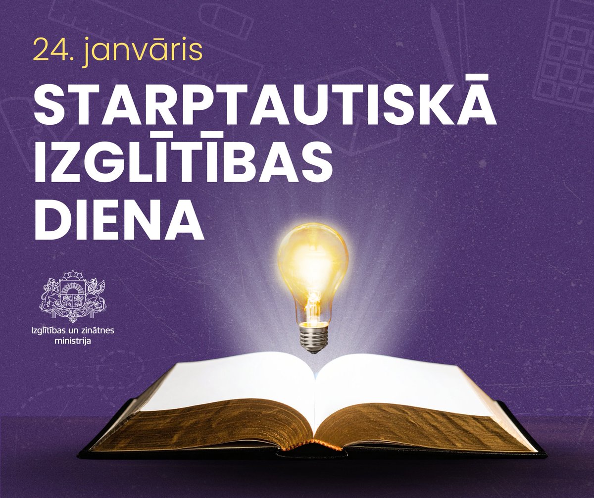 ✨ Sveicam Starptautiskajā izglītības dienā! 📚

Izglītība ir ilgtspējīgas attīstības, inovāciju un sabiedrības labklājības pamats. ✍️

🌟 Šajā dienā pateicamies pedagogiem par profesionalitāti un ieguldījumu nākotnes veidošanā, kā arī ikvienam izglītojamajam par mērķtiecību un