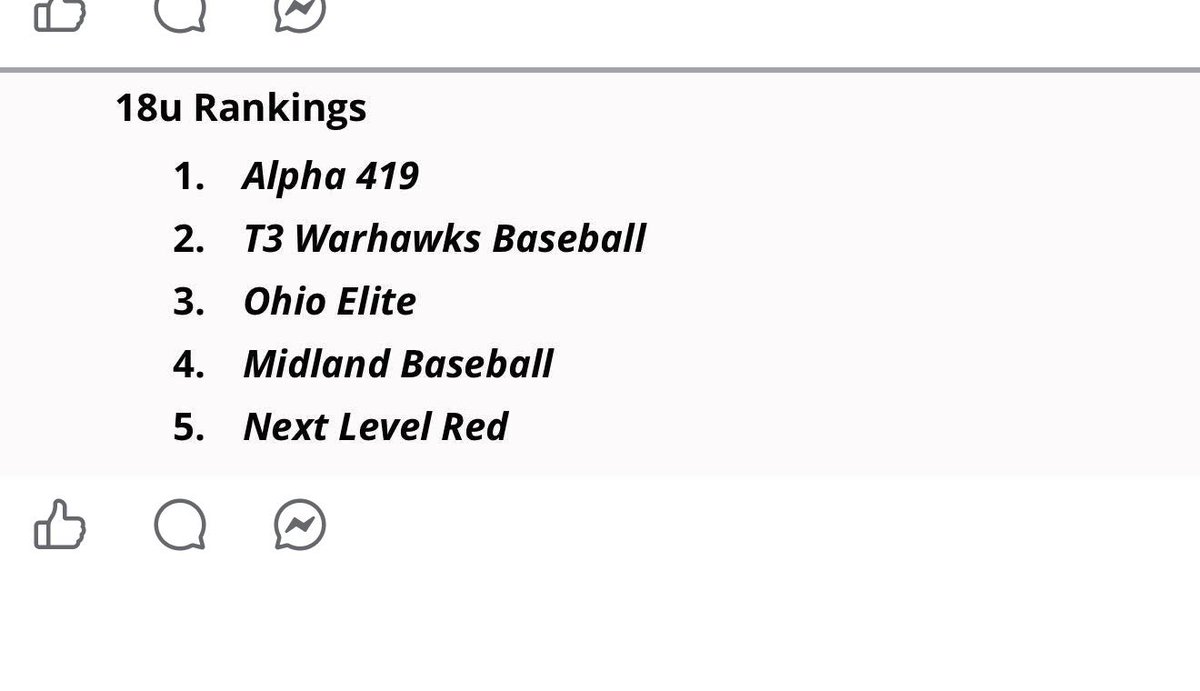 419Alpha's tweet image. Alpha 419 18u preseason # 1 in Ohio and #21 in the country. It’s going to be a fun summer. Still some players on the roster looking for the opportunity to play college ball. @coachkomo419 @alphabsbl #TrustingTheProcess