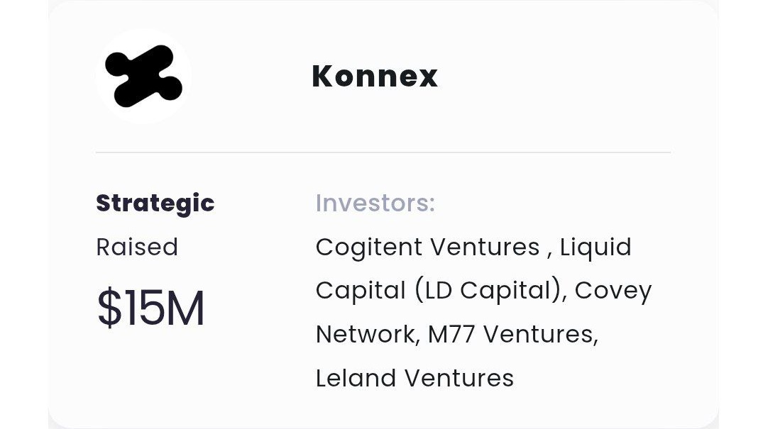 CryptoDevaETH's tweet image. REMINDER: @konnex_world RAISED ~$15M FUNDING DON'T MISS!