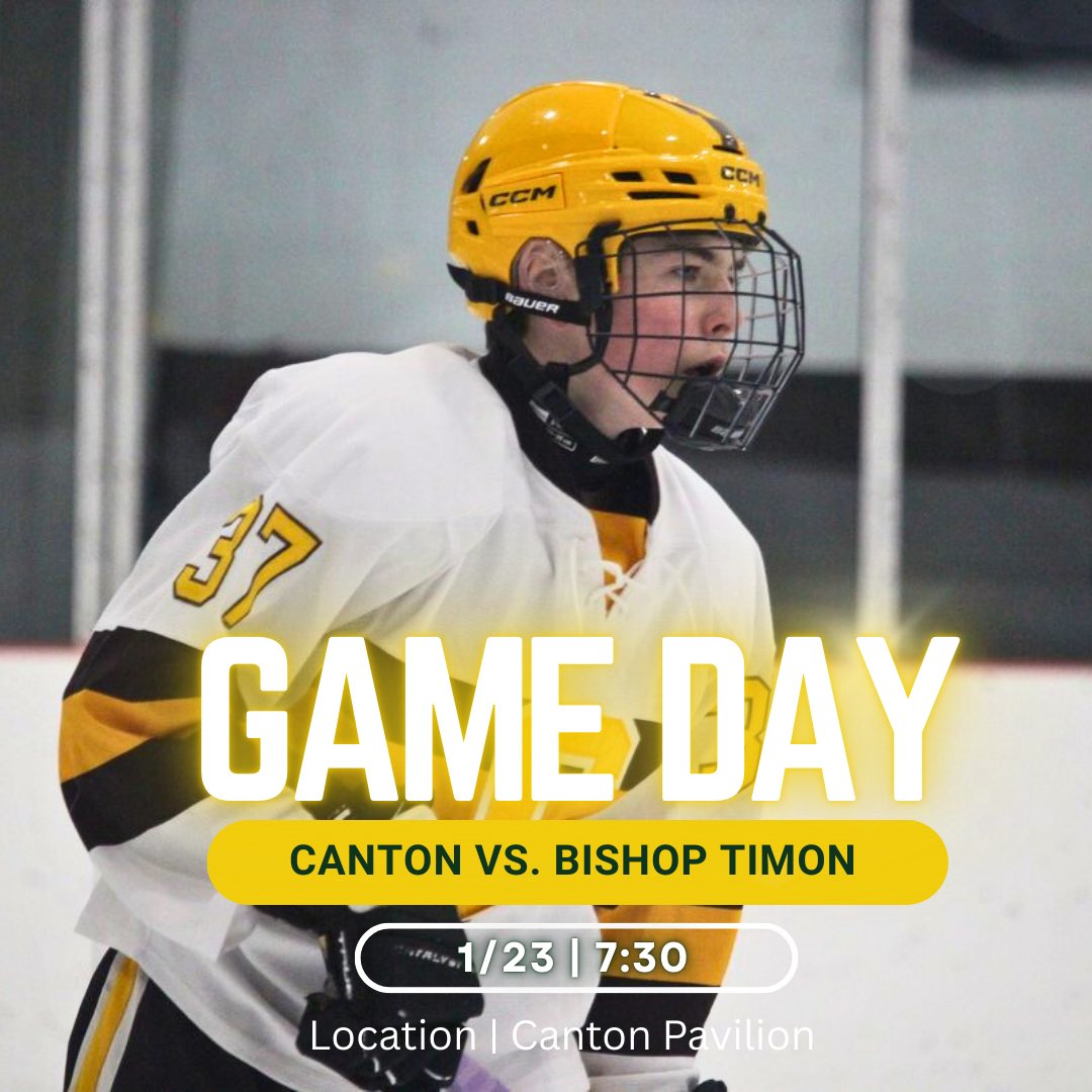 CantonBVH's tweet photo. Game day. 
The Bears host Bishop Timon at The Pav tonight for some non-league action! Puck drop 7:45. 
#GoldenBearHockey 🐻 🏒 https://t.co/4i95bOaxNx