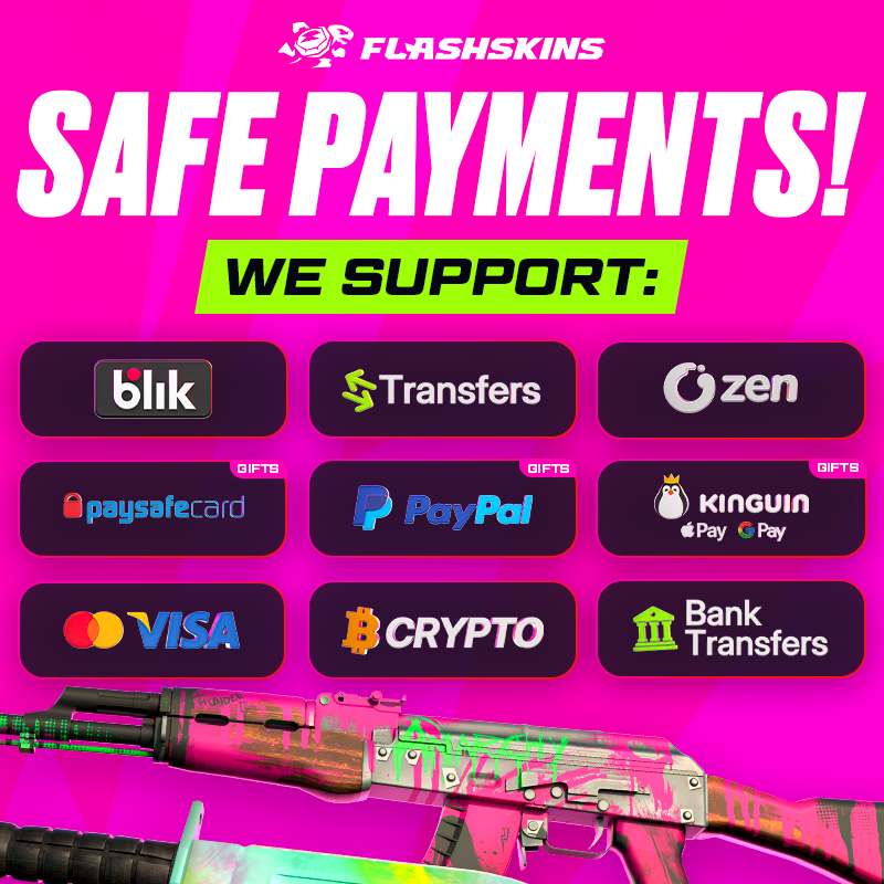 Many payment methods will be available at flashskins.gg! 🔥