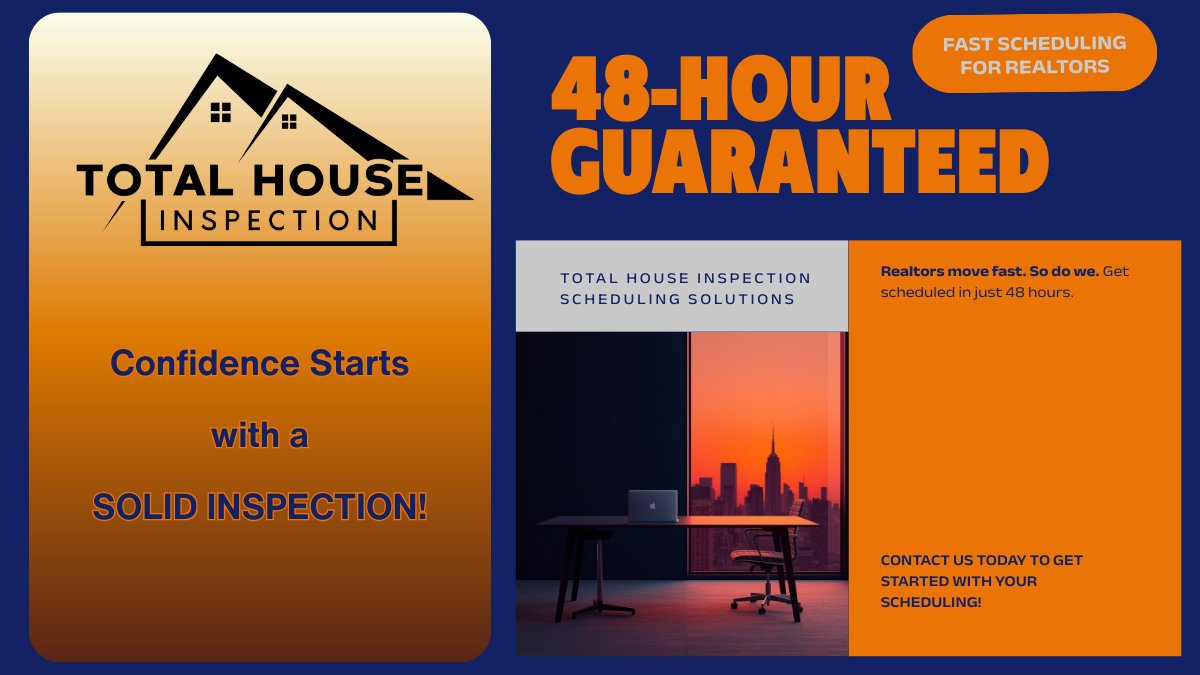 Need a home inspection fast. We can get you on our schedule within 48 hours. Call now 248-550-9492