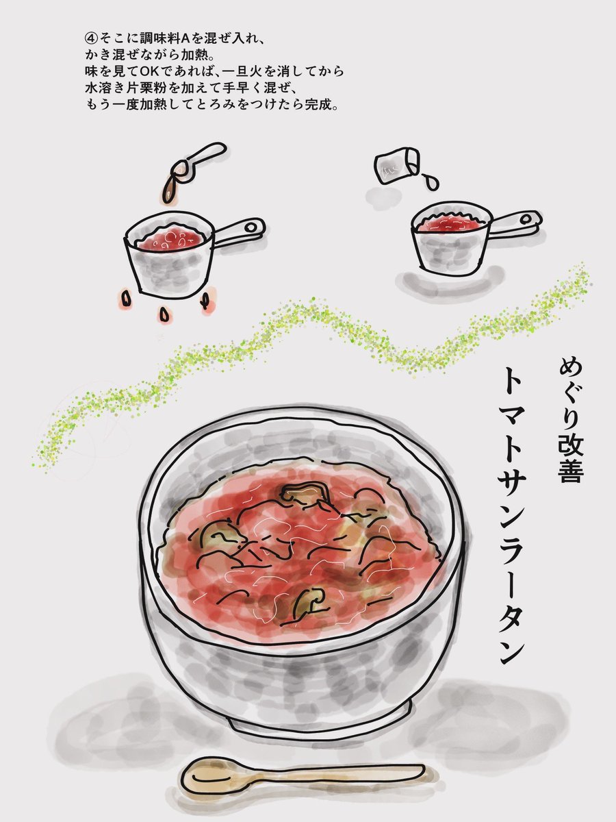 トマト🍅サンラータンのレシピ。