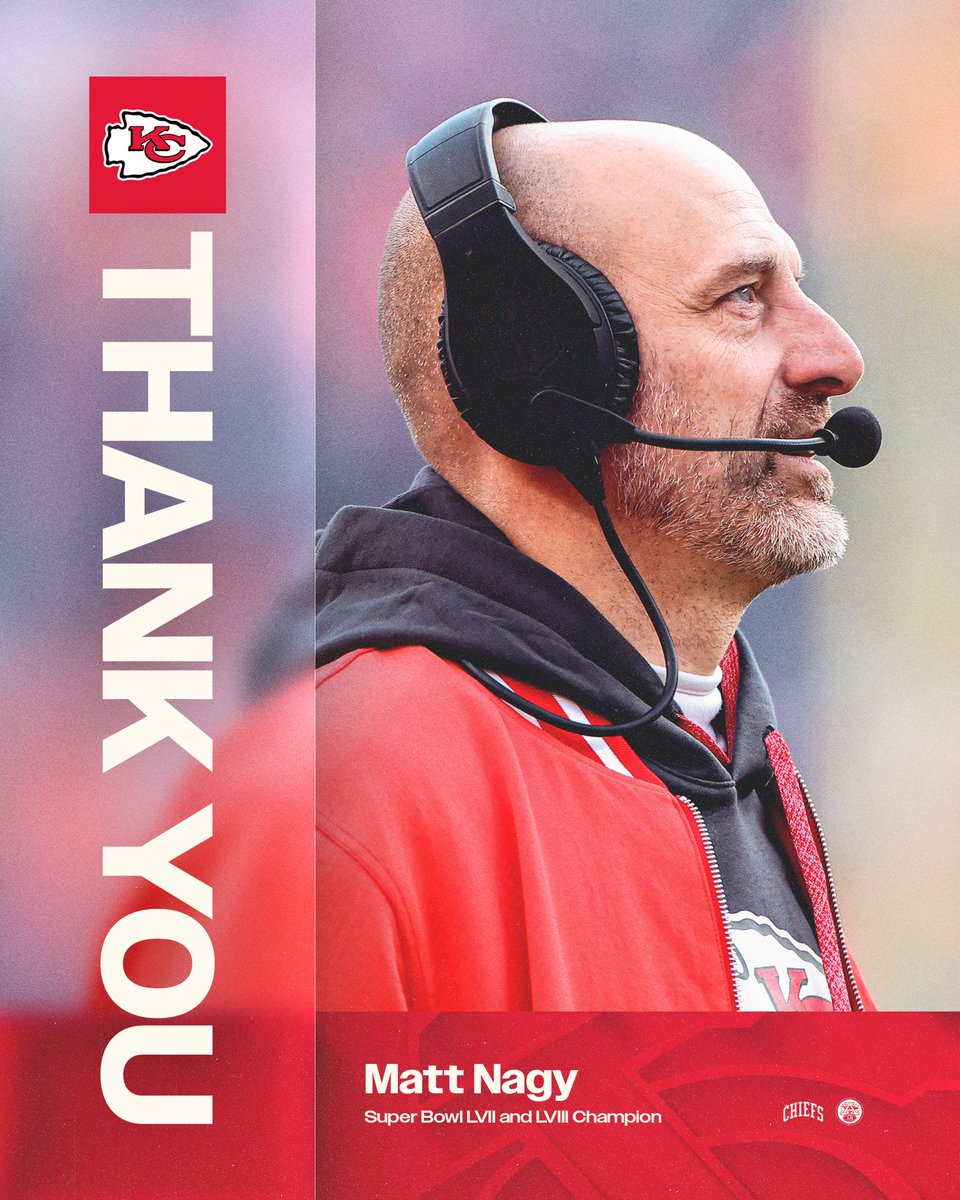 Chiefs's tweet image. Forever a Super Bowl champ. Thanks for everything, Coach Nagy!
