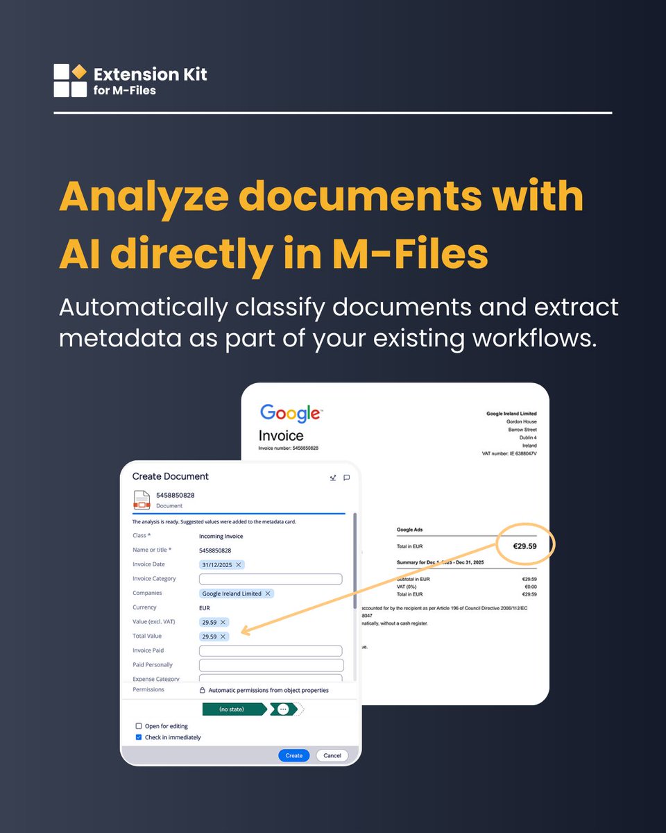 unitflyaddons's tweet photo. Discover what you can do with Document AI ✨

From automatic classification to smart metadata extraction — all configured through simple rules, without coding. 

👉 Explore Document AI: https://t.co/tovgcSigJl 

#DocumentAI #MFiles #ExtensionKitForMFiles https://t.co/iYPtsmK8yw