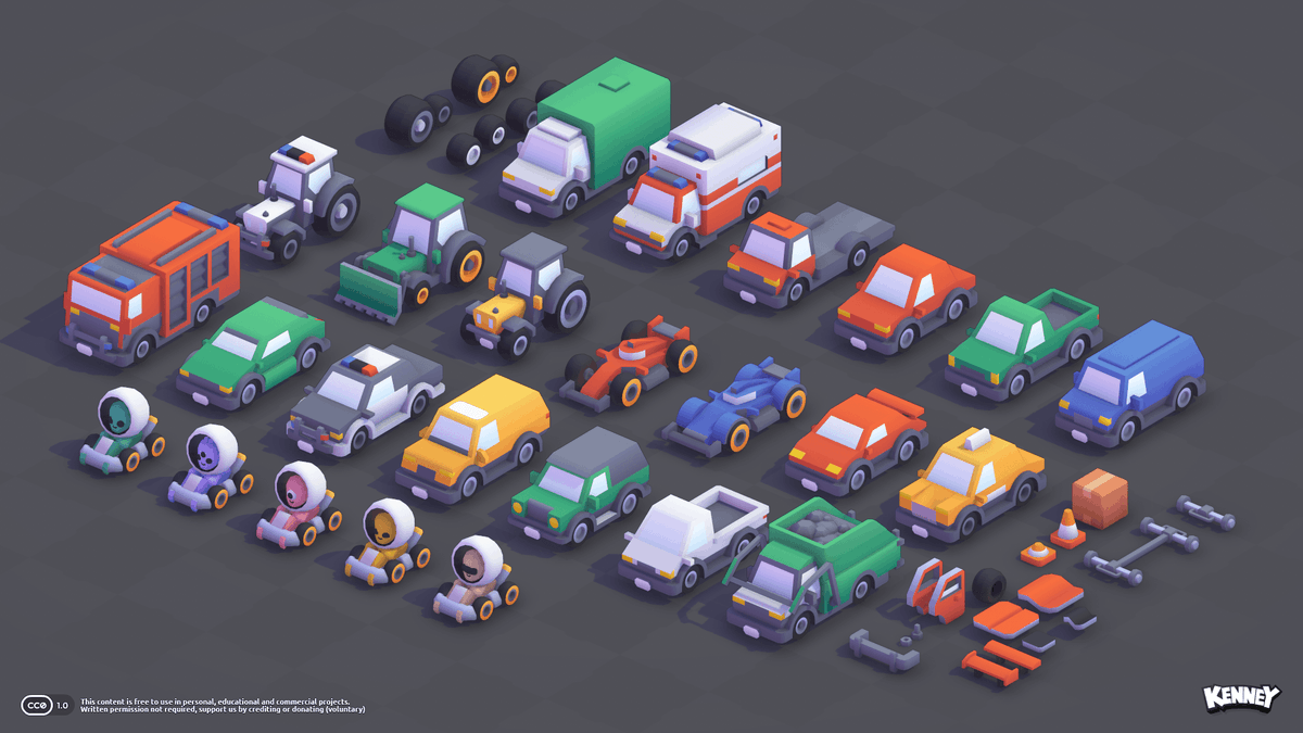 KenneyNL's tweet photo. The new kart racers are out now! They're completely free to download &amp; use in your game, excited to see what you'll use them for ✨

Download: https://t.co/WotmbgjP9F https://t.co/qZcdY7arOi