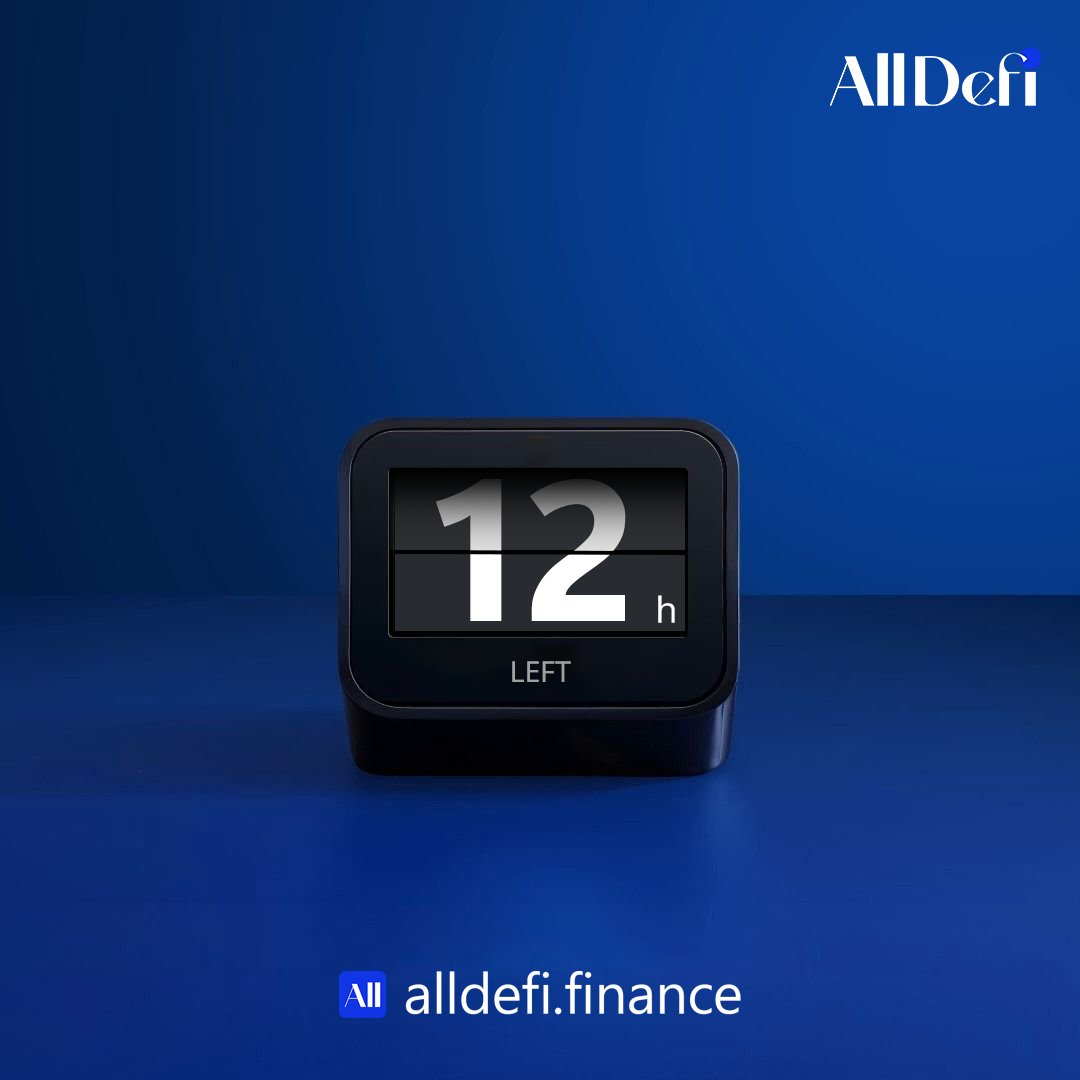 12h left.

Website opening + Epoch 1 Subscription.

📍 alldefi.finance