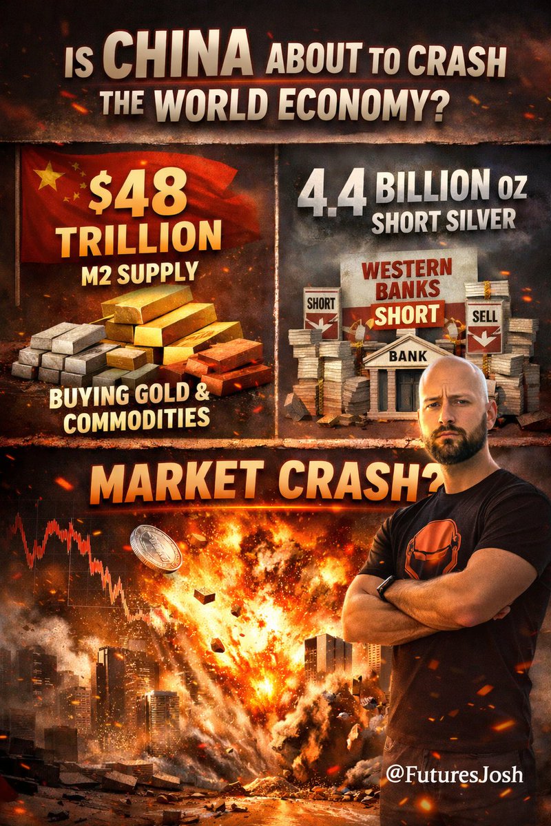 FuturesJosh's tweet image. Is China About to Crash the World Economy? (Fiat)

With the latest macro data, we could be staring at one of the biggest market crashes in history.

Bigger than COVID. Bigger than 2008.
This isn’t a panic post — hear me out.

Why is the Chinese government dumping U.S. stocks and…