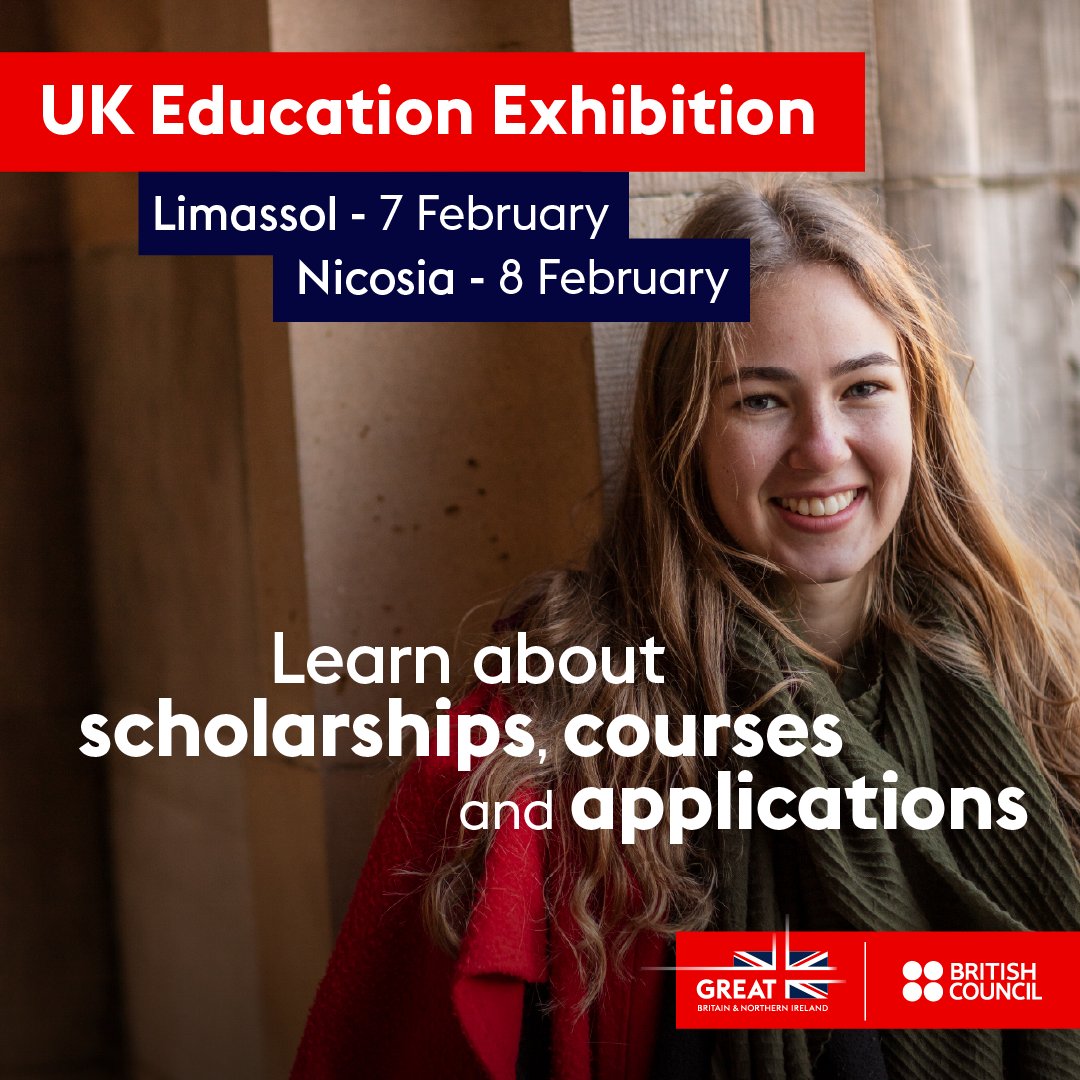 Don't miss the opportunity to meet more than 40 UK universities at the biggest UK education exhibition in Cyprus. Join us on 7 February in Limassol and 8 February in Nicosia.

Register now for free: britishcouncil.com.cy/events/uk-educ…