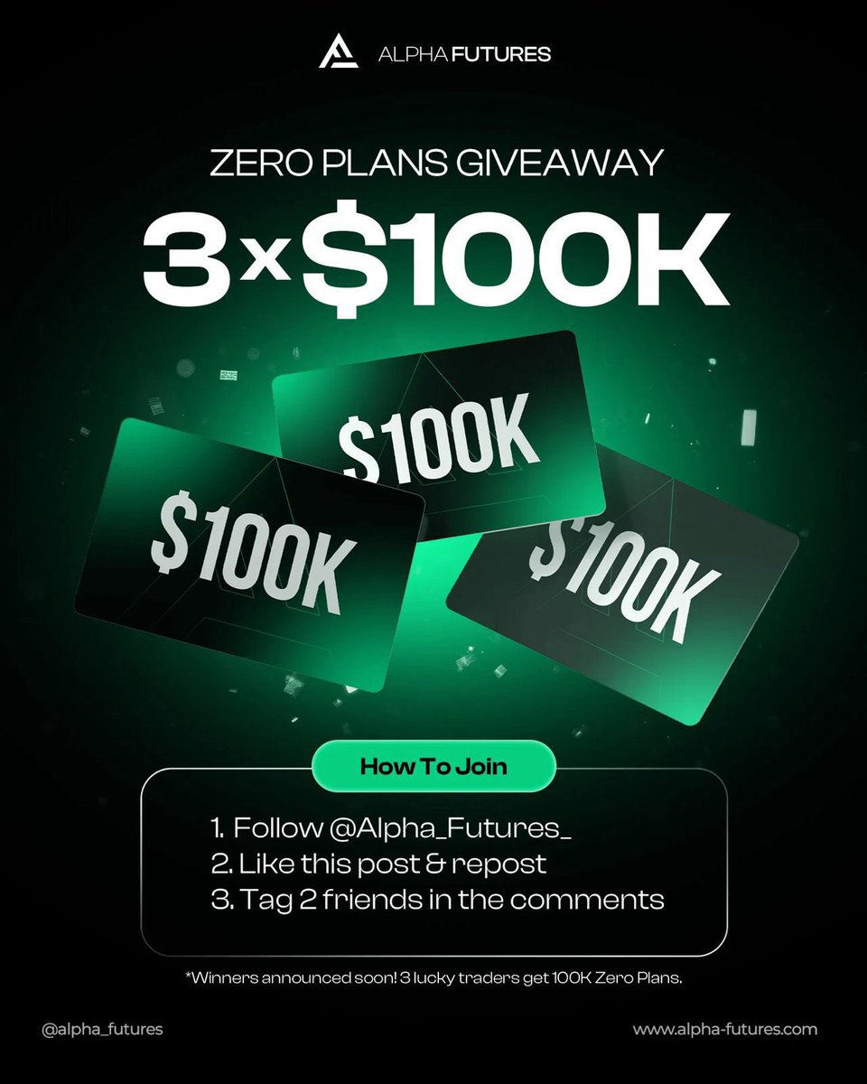 3 × $100k challenges giveaway🧨
In partnership with Alpha Futures !

Steps;
✅Follow <a href="/propfirmsfusion/">Prop Firm Fusion</a> | <a href="/Alpha_Futures_/">Alpha Futures</a>

✅Like , Repost &amp; Comment *100k*

✅Join Discord - discord.gg/Kf63UUAfN