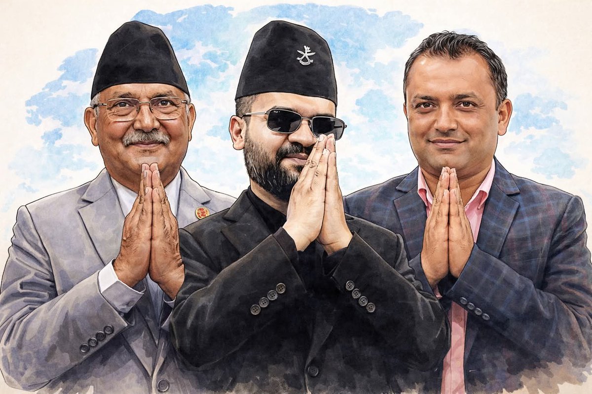 tikaramyatri's tweet image. हार्दिक आह्वान !
काङ्ग्रेसले गगनकुमार थापा @thapagk, एमालेले केपी ओली @kpsharmaoli र रास्वपाले बालेन्द्र साह @ShahBalen लाई औपचारिक रूपमै भावी प्रधानमन्त्रीको उमेद्वार बनाएकाले यहाँहरूका ठाेस नीति, योजना र कार्यक्रमसहित साझा बहसका लागि हार्दिक आह्वान गर्दछु । 

-टीकाराम यात्री