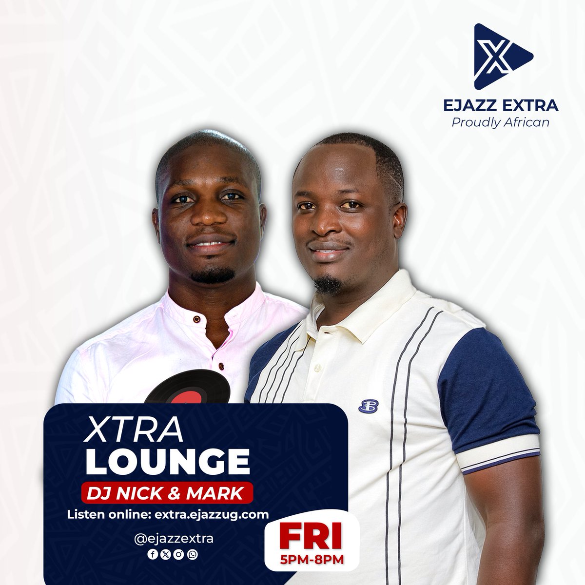 djnicknicholas's tweet photo. Weโre now LIVE on @EJazzextra with #XtraLounge until 8PM, breaking down the weekโs biggest entertainment stories plus @MelodyUganda joins us on the show! ๐ถ๐ฅ
๐ง Listen in: https://t.co/wMTjzHoIRG
@XtremeBpm https://t.co/4HqtqOWj3K