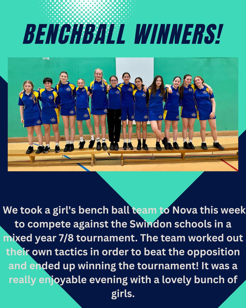 BENCHBALL WINNERS! We took a girl's bench ball team to Nova this week ...