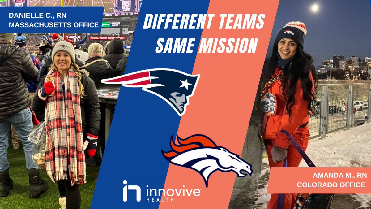 #Patriots vs. #Broncos this weekend and the rivalry is alive in our offices in #Massachusetts &amp; #Colorado! 🏈

No matter the score, we’re united in delivering compassionate, high-quality #homehealthcare. Who are you rooting for Sunday?

#PatsNation #BroncosCountry