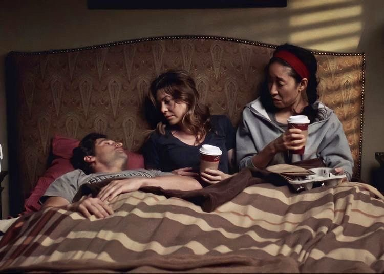 "yeah, dr. yang and my wife sometimes have sleepovers in my bed, with me in it"