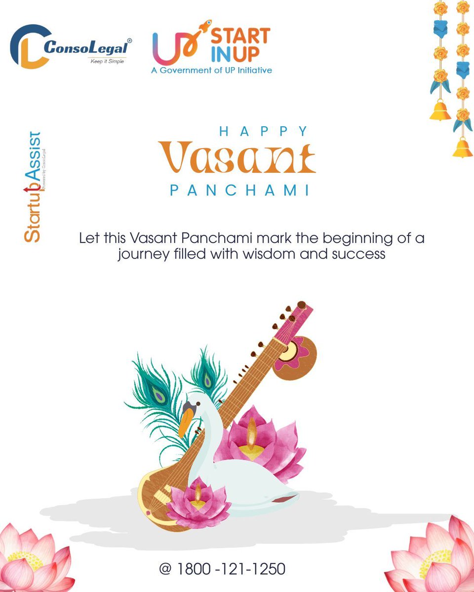 ConsoLegal's tweet photo. "Happy Basant Panchami 🌸! Wishing you knowledge, wisdom, and a harvest of success 🍃" https://t.co/H41UefR2Mq