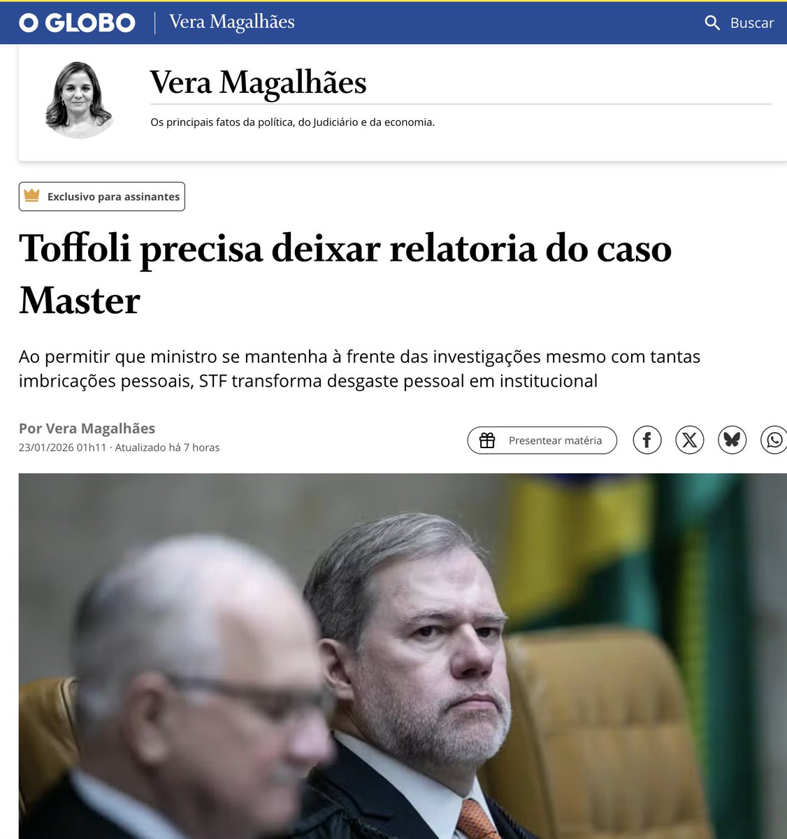 Não, Verinha, Toffoli precisa ser PRESO!
