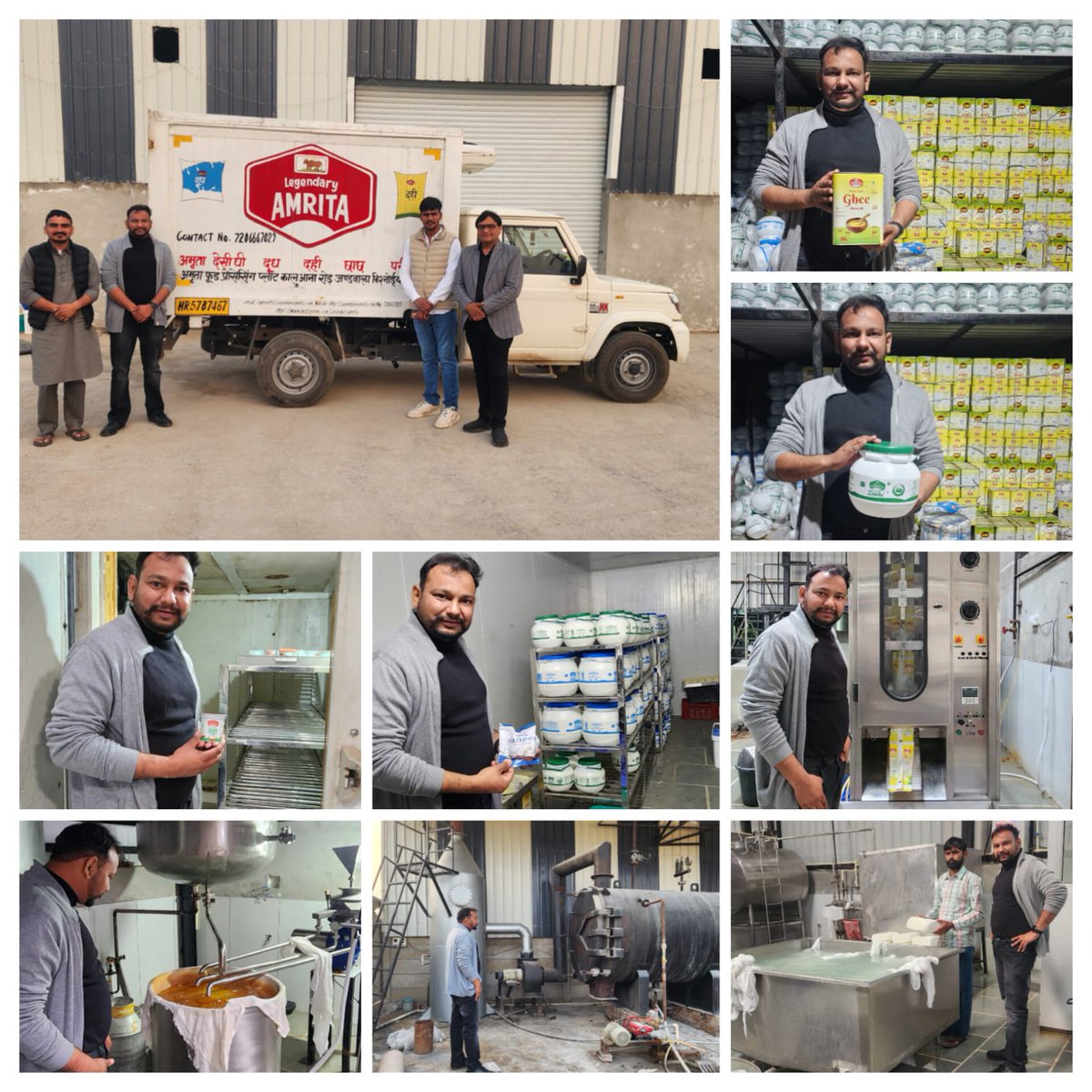 CropsInformati1's tweet photo. It is a very happy moment when a farmer rises from the family and starts selling his own brand. Two young farmers from Haryana, Rahul Bishnoi and Sonu Kumar, have started Amrita Food Processing Plant, a brand of milk and milk products.  #kisan #agriculture #farming #processing https://t.co/r6G2cFISrd
