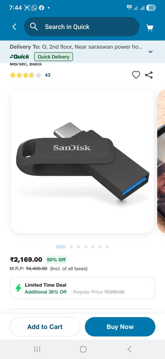 agvlogofficial's tweet photo. 🚨 Very Disappointing Experience with Jio Smart (Quick Delivery) 🚨
I ordered a SanDisk Ultra Dual Drive Go 256GB via Jio Smart – Quick Delivery.
The product quality is extremely poor and feels cheap, not what was expected from a reputed brand/platform. https://t.co/AtQCok1Hwf