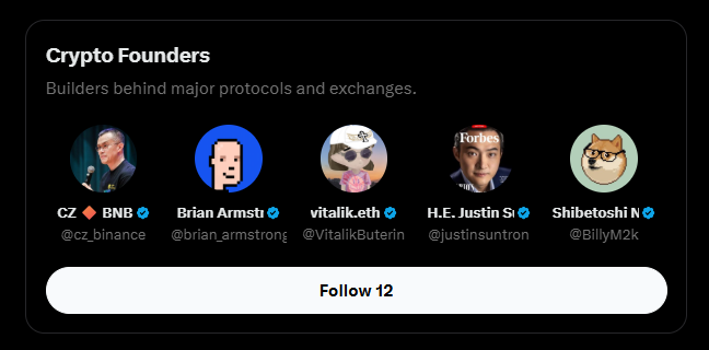 เพื่อนๆ กดปุ่มเดียว Follow Crypto Founder ได้ยกแผงเลยนะ

โดยเฉพาะคนนี้ Justin Sun

ผู้ก่อตั้ง TRON (TRX): สร้างเครือข่ายบล็อกเชนชั้นนำของโลกในปี 2017 และปีที่แล้ว เขาก็ได้ขึ้นไปแตะขอบอวกาศกับ Blue Origin (จรวด New Shepard) ของ Jeff Bezos เมื่อวันที่ 3 สิงหาคม 2025