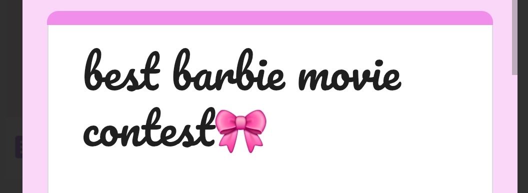 bpinkiez's tweet photo. 🎀BEST BARBIE MOVIE CONTEST🎀

votate e condividete!!!
https://t.co/eQm2QmGg2d https://t.co/1bMN75lcJ7