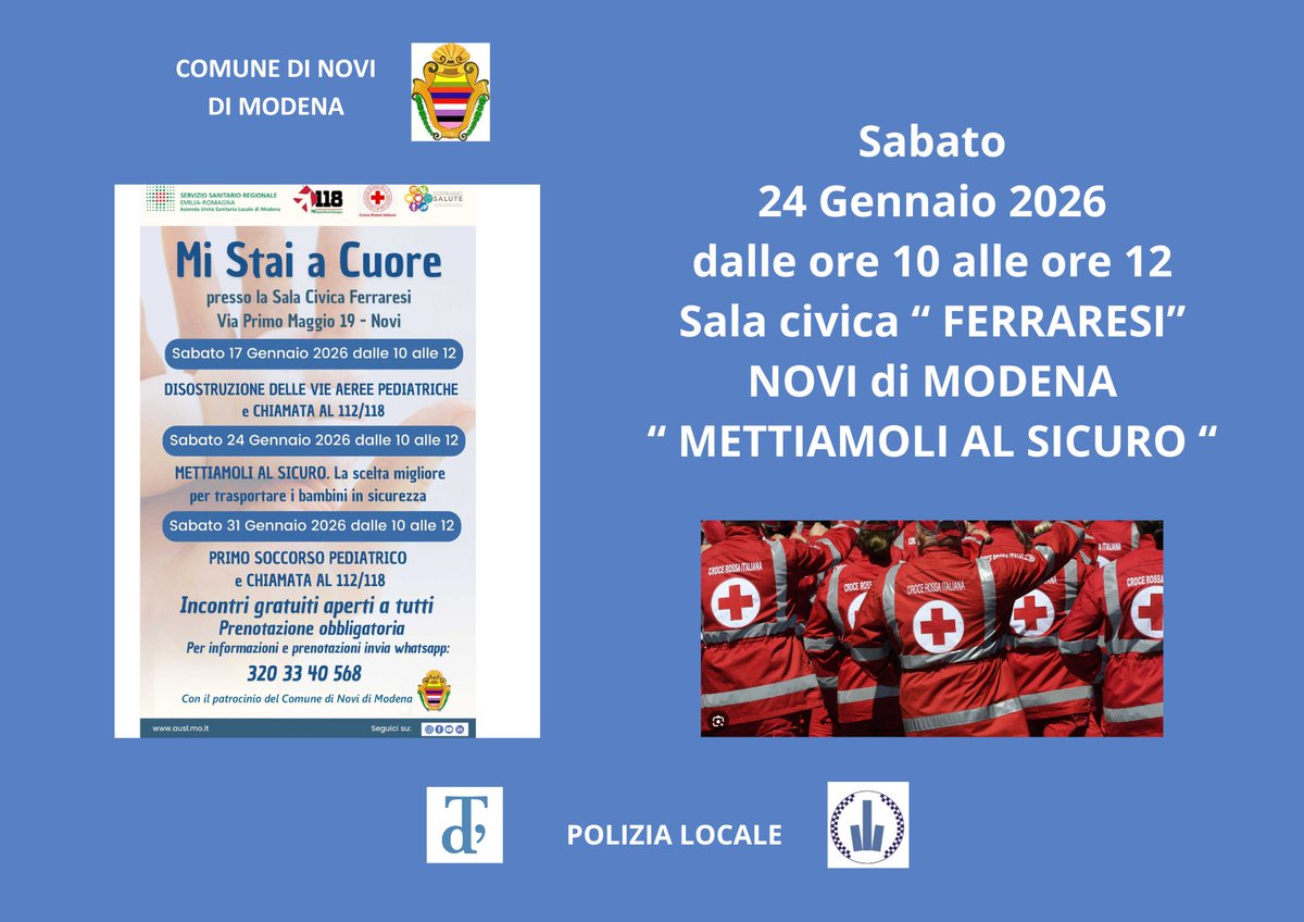 PMTerredargine's tweet photo. #PLInforma Un appuntamento a #NovidiModena per imparare a sciegliere il sistema di ritenuta più adatto al bambino e installarlo correttamente, proteggendolo dai rischi di traumi e lesioni anche mortali▶️La #sicurezzastradale dei bambini deve essere una priorità #consigliutili https://t.co/JMrwbM22R1