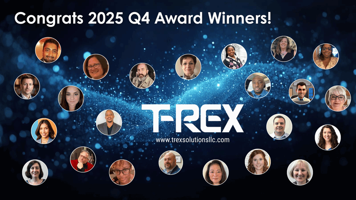 T-Rex is proud to celebrate the outstanding contributions of 27 employees recognized for their achievements in Q4 2025. Congratulations to all our award winners!
