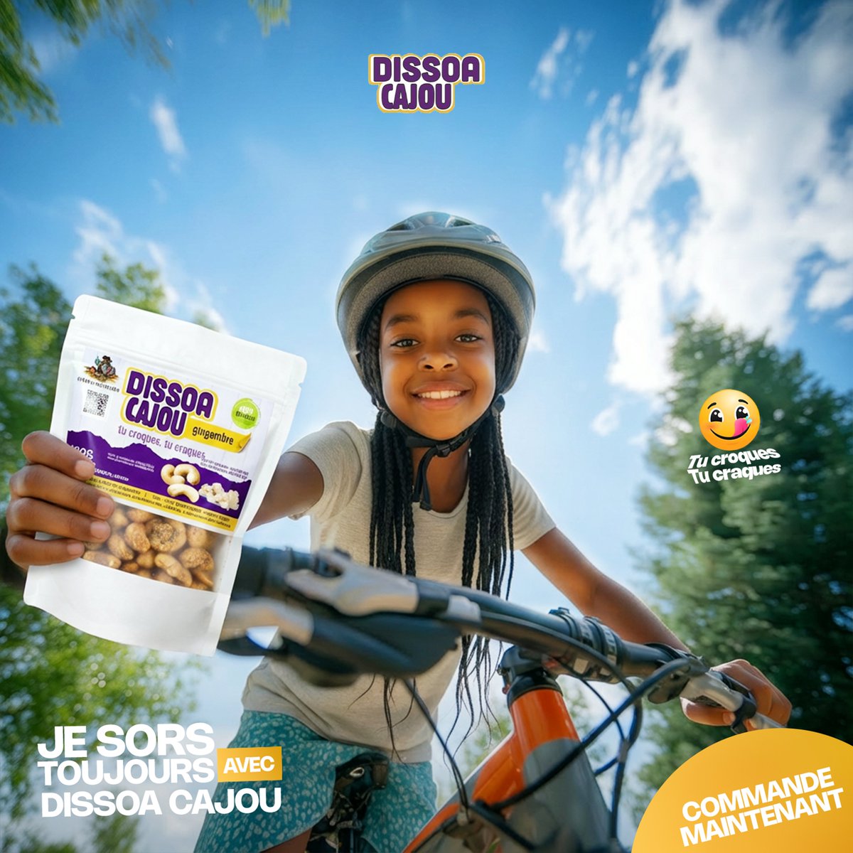 DissoaCajou's tweet image. 🚴‍♀️💨 Pars à l'aventure avec ton snack préféré !

Que tu sois en balade ou simplement en mode détente, Dissoa Cajou est le compagnon idéal pour recharger tes batteries ! 🌟

Tu croques, tu craques ! 😋🔥

📦 Commande maintenant 

#DissoaCajou #TuCroquesTuCraques #NoixDeCajou