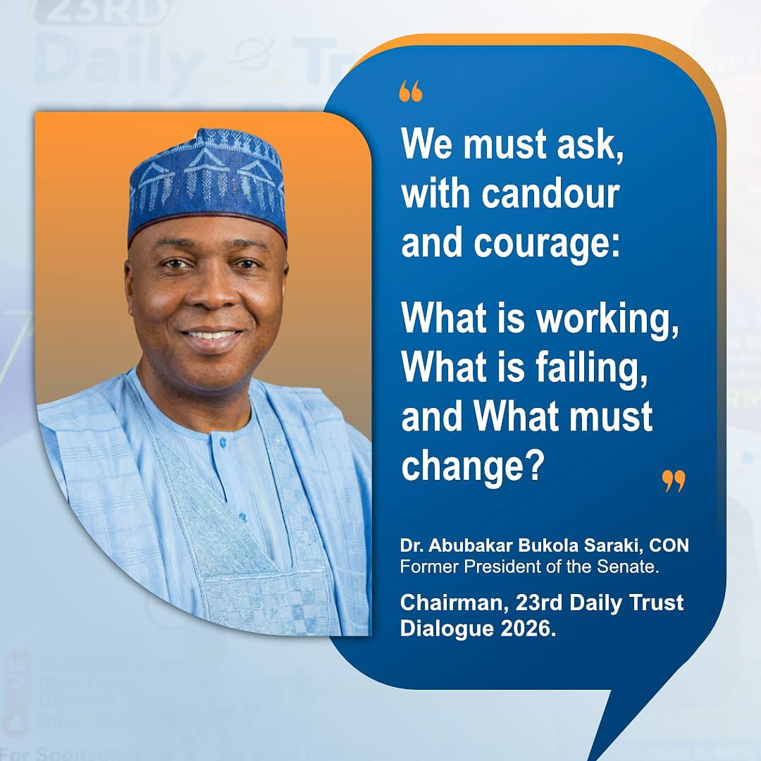 Sarakimedia's tweet photo. Highlights from the 23rd Daily Trust Dialogue, chaired by Dr. Abubakar Bukola Saraki. https://t.co/BFWUCytNBO