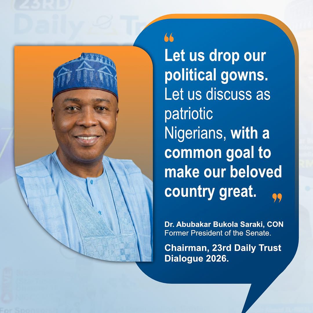 Sarakimedia's tweet photo. Highlights from the 23rd Daily Trust Dialogue, chaired by Dr. Abubakar Bukola Saraki. https://t.co/BFWUCytNBO
