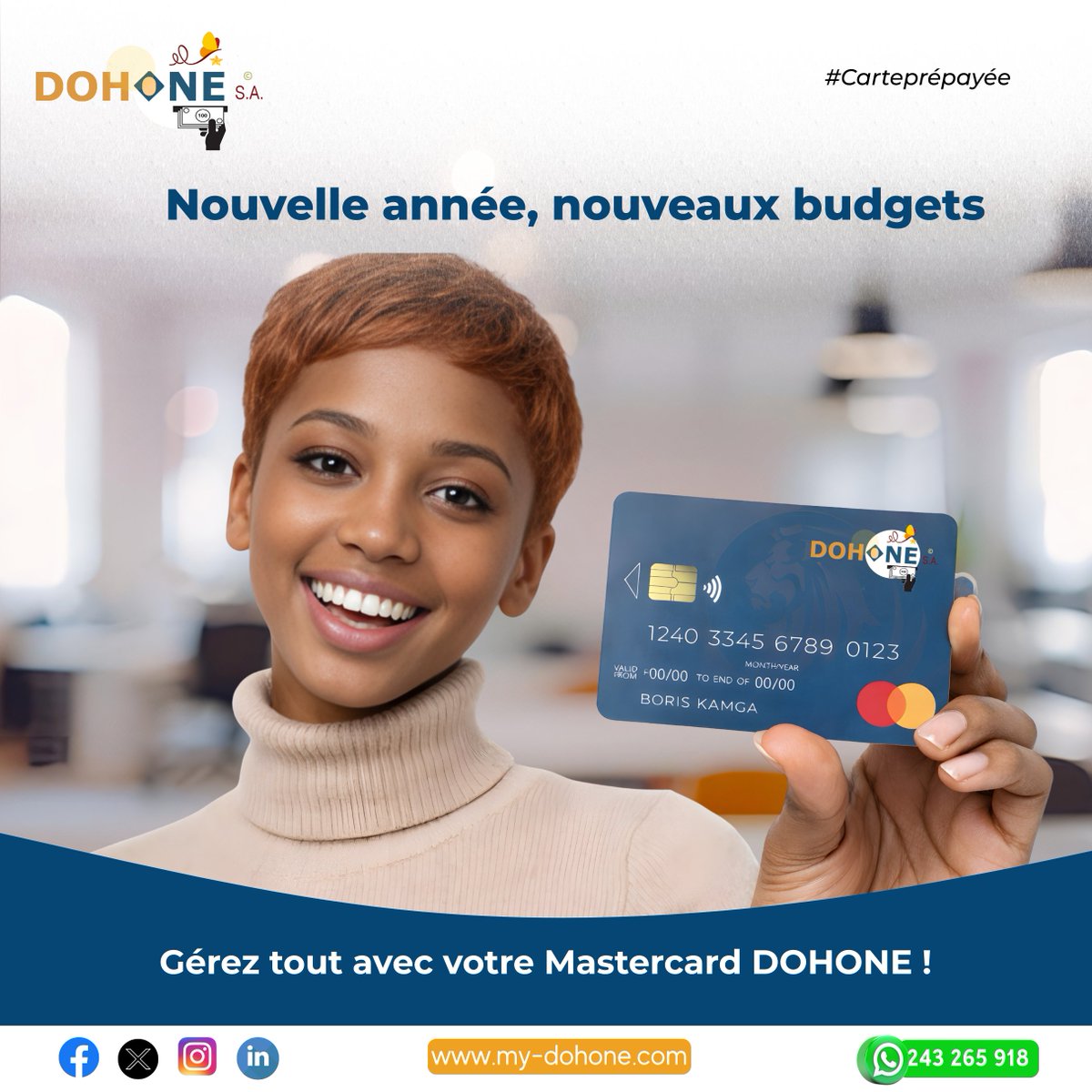 mydohone's tweet photo. 😄 La janviose est là, mais la gestion continue.
Nouvelle année, nouveau budget.
Gérez tout avec votre carte Mastercard DOHONE,
disponible dès 10 000 F.
Janvier passe, le contrôle reste.
#NouvelleAnnéeNouveauBudget #Janviose #CarteDOHONE #Mastercard #DOHONE #PaiementDigital https://t.co/tBDYfIyrsx