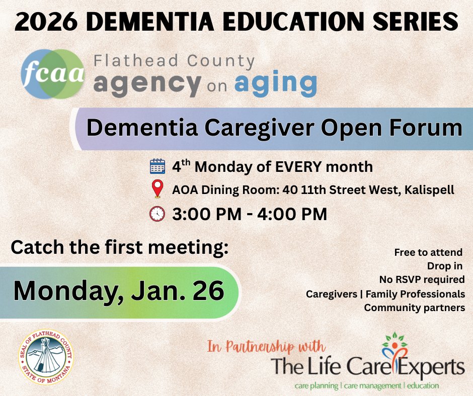💙 You’re not alone. 
The first Dementia Caregiver Open Forum starts next Monday, January 26 and offers a safe, welcoming space to connect, ask questions, and share experiences.
🗓 Monday, January 26
⏰ 3:00–4:00 p.m.
This open forum is open to EVERYONE. Come as you are. 🤍
#AOA