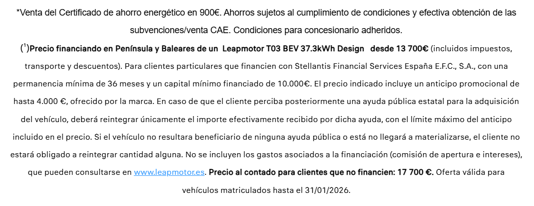 jupemaar's tweet photo. @testcoches Notición!!!
LeapMotor adelanta 4000€.  A fondo perdido si no recibes ayudas!. Si recibes menos sólo devuelves eso y si recibes más devuelves 4000 y el resto para ti. https://t.co/oWSRRGyY5H