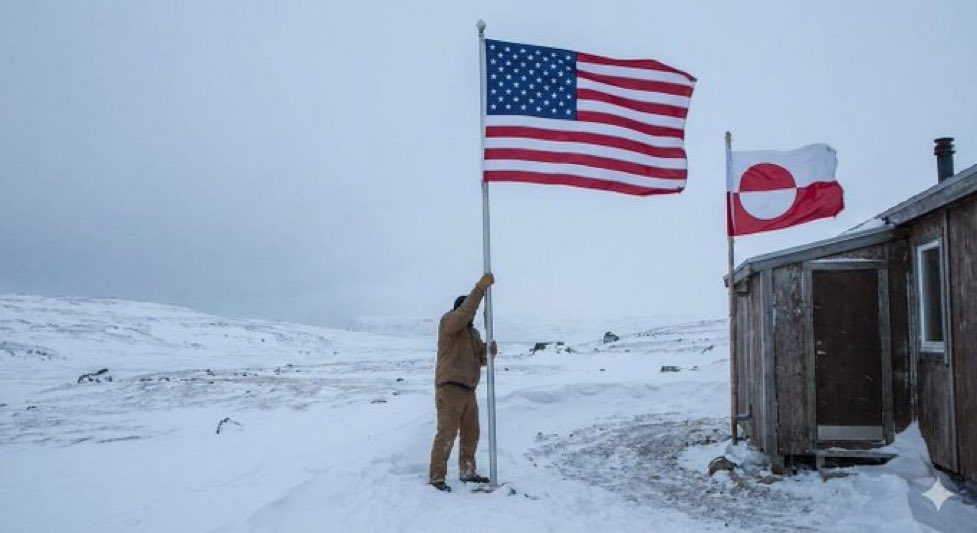 amuse's tweet image. OPERATION GREENLAND: Denmark admits final negotiations with the US are underway. The American flag is already flying over many parts of the world’s largest army. Not a single shot was fired.