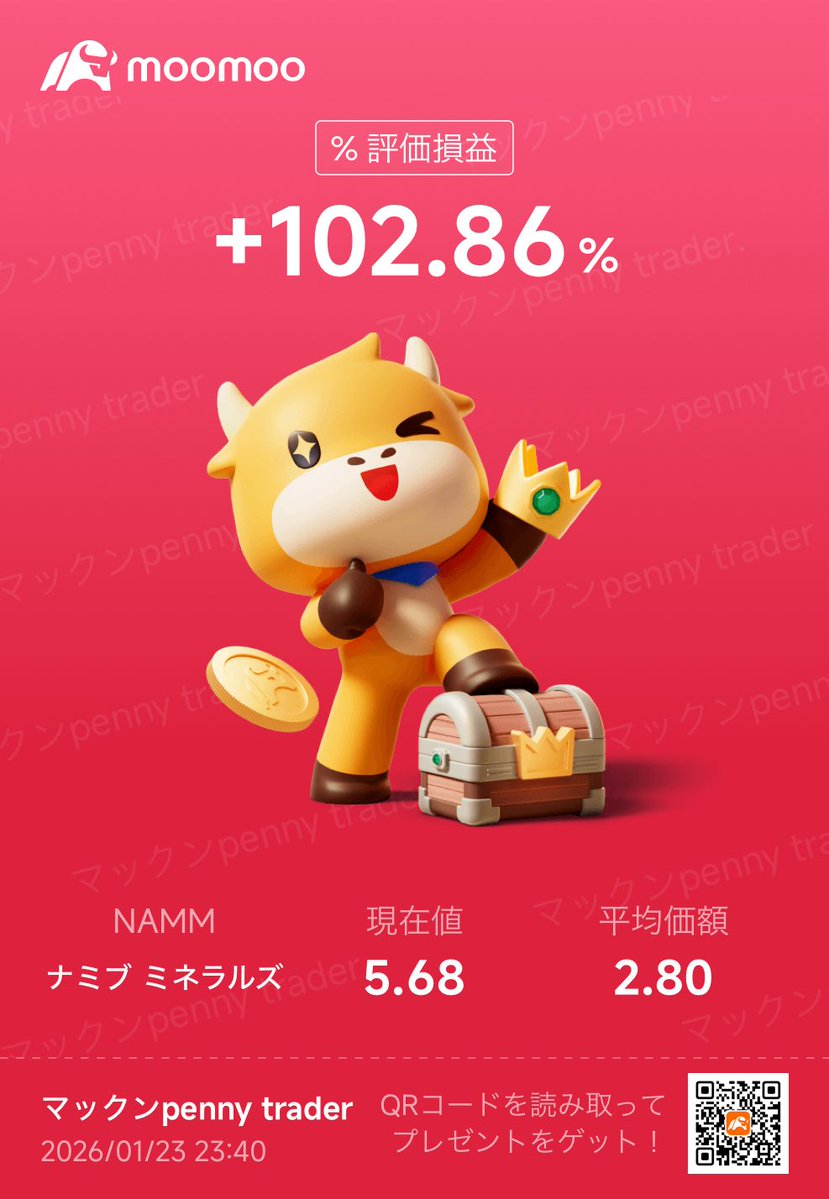 ちょっと意味わかりませんが、今月7個目の🍔GET 2回目凸の $NAMM です