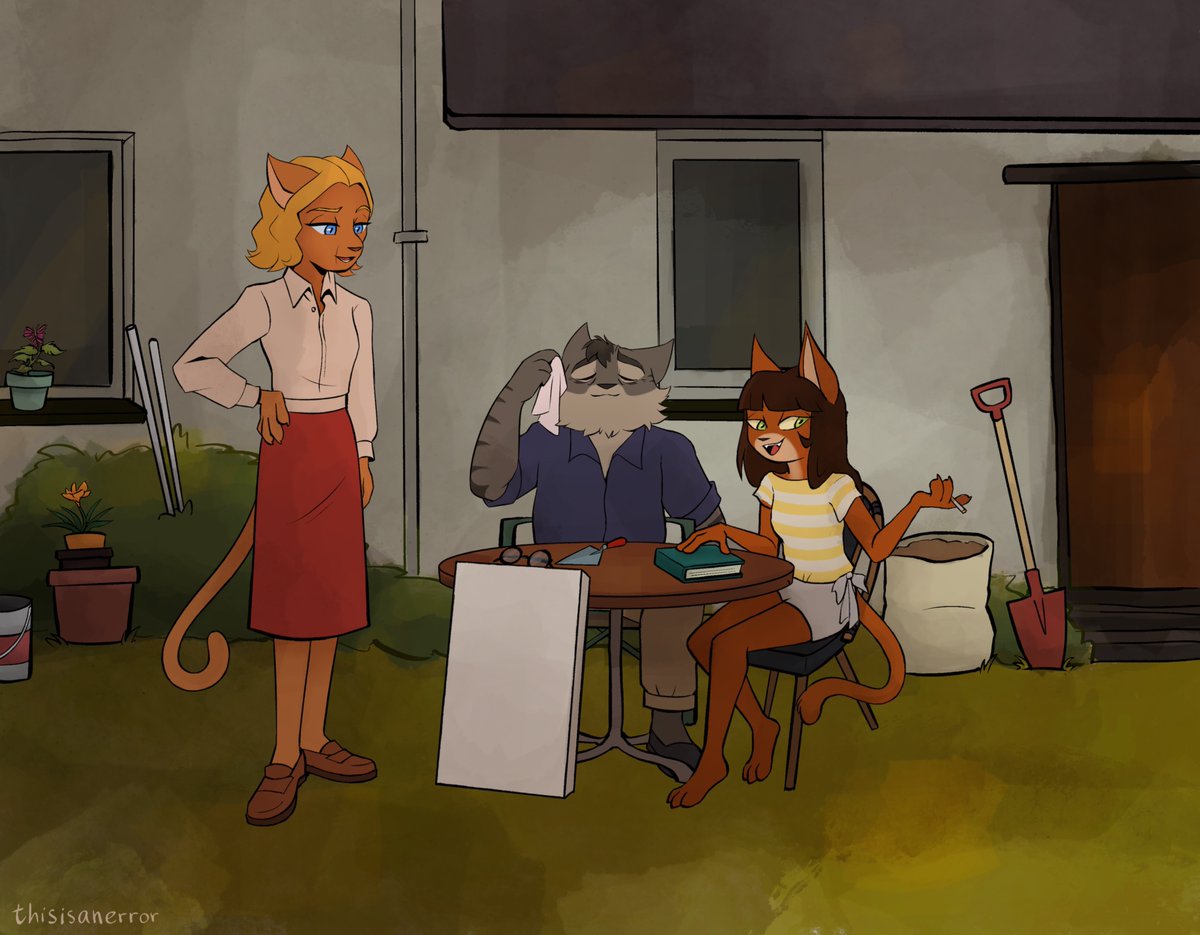 thisisanerror_'s tweet image. Finished up a dear friend’s commission of her original characters, probably the most detailed I’ve ever done lol.
#lackadaisy