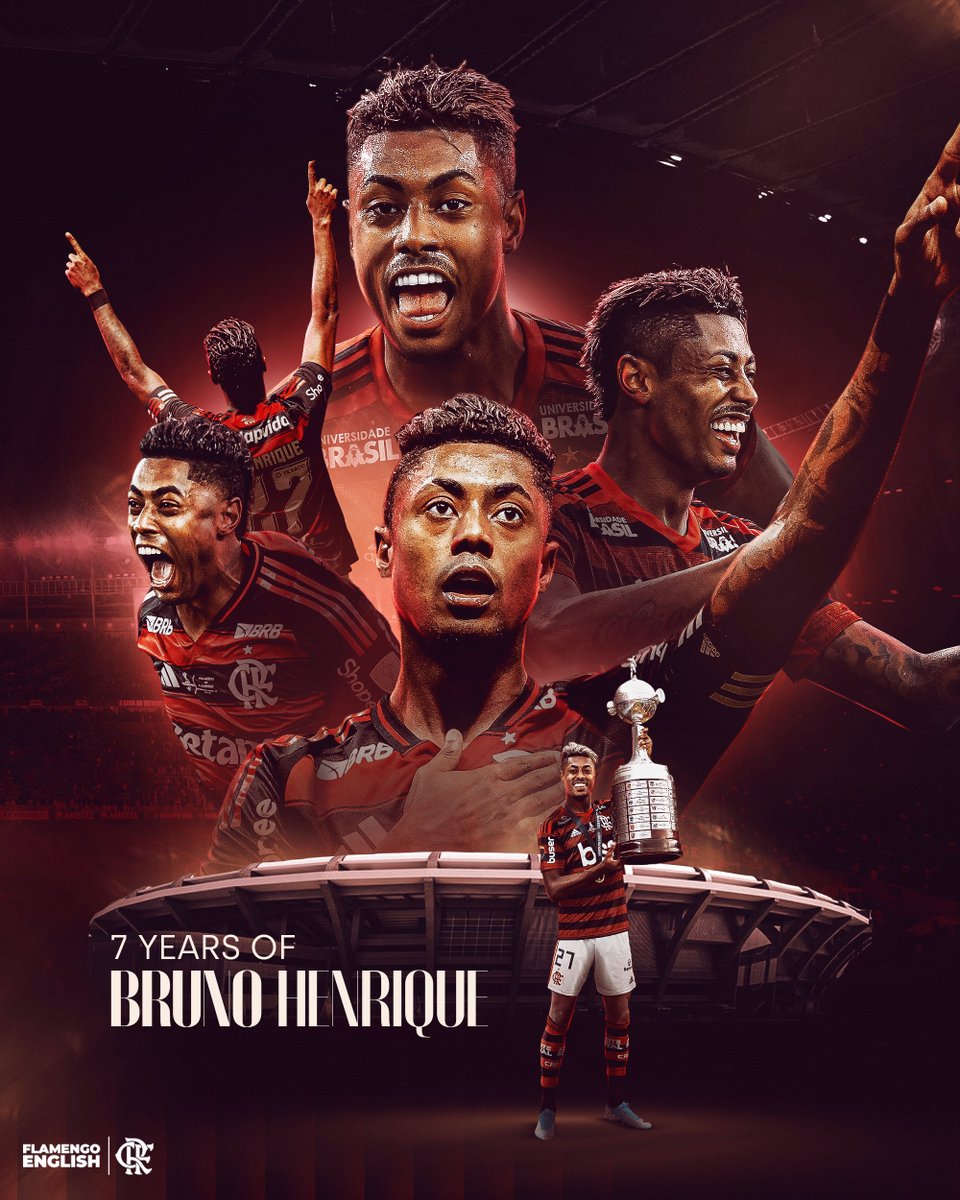 Flamengo_en's tweet image. 345 matches, 110 goals, 53 assists, 17 titles, and 7️⃣ years of Bruno Henrique!

Let's go for more! ♥️🖤