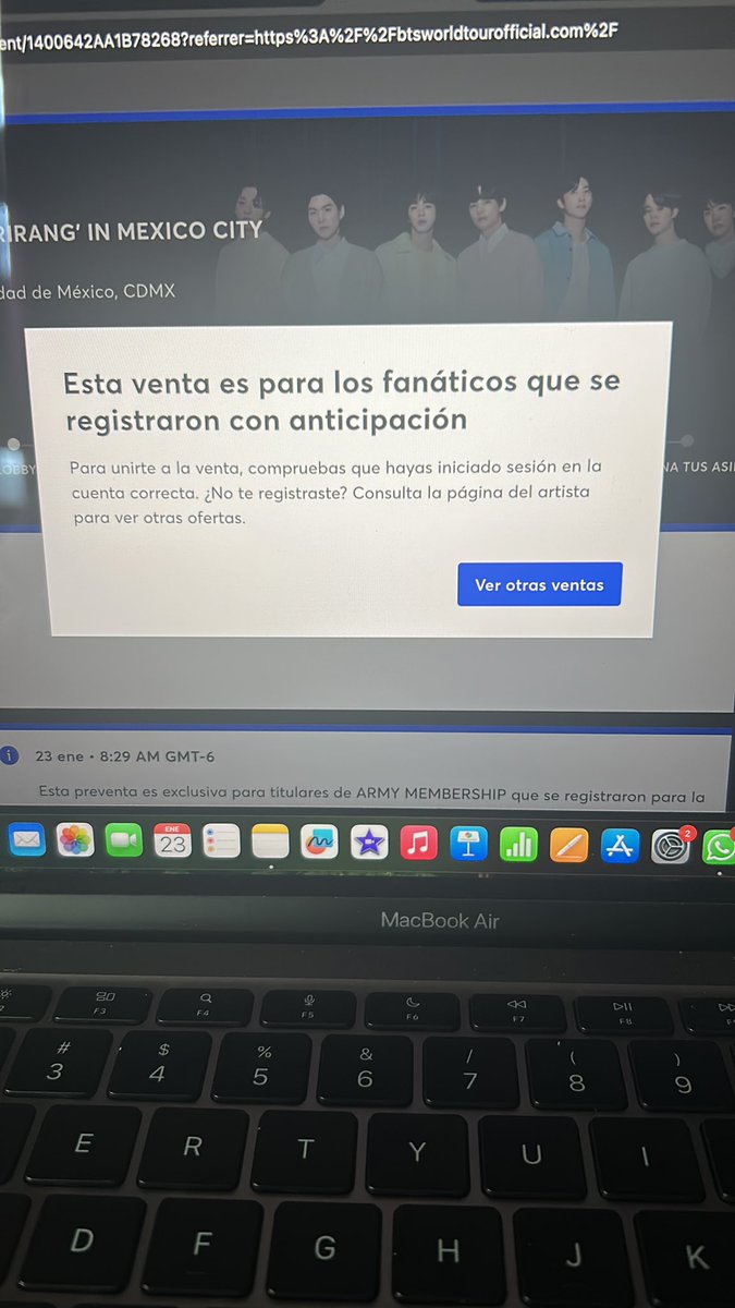 YoliisOnline's tweet photo. @Ticketmaster_Me QUE HACES POR QUÉ ME NIEGAS MI REGISTRO WEVERSE https://t.co/3gbLBd8i1e