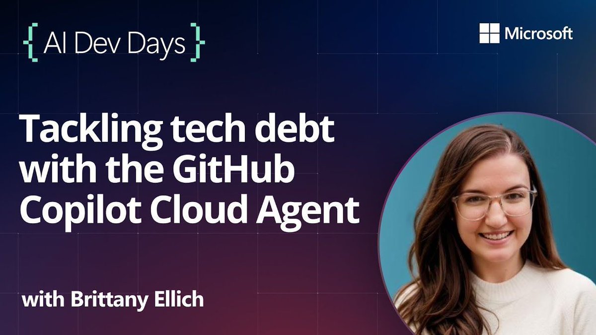 🧠 Tech debt doesn’t have to die in the backlog anymore. This AI Dev Days session shows how AI agents—like the Copilot coding agent—can help modernize, refactor, and evolve your codebase so it never turns into legacy.

🎥 Watch the replay: buff.ly/sl3KIC9