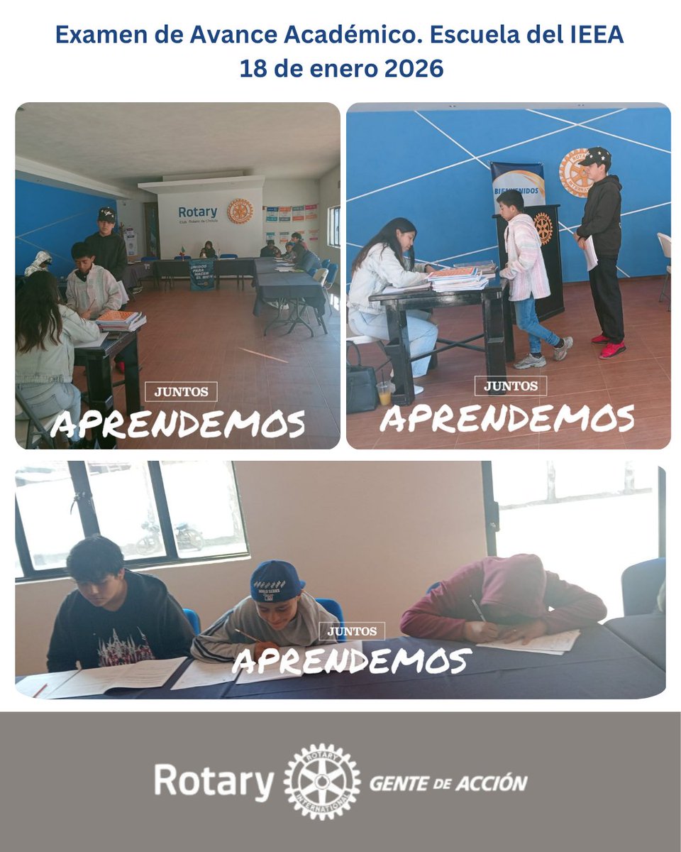 Club Rotario Cholula A.C., apoyando clases y acreditación, junto al Instituto Estatal de Educación de los Adultos (IEEA). Iniciando 2026 con el examen correspondiente.
#Rotary #GenteDeAcción #WeAreRotary #PeopleOfAction #ProudRotarian #clubrotariodecholula #FundacionRotaria