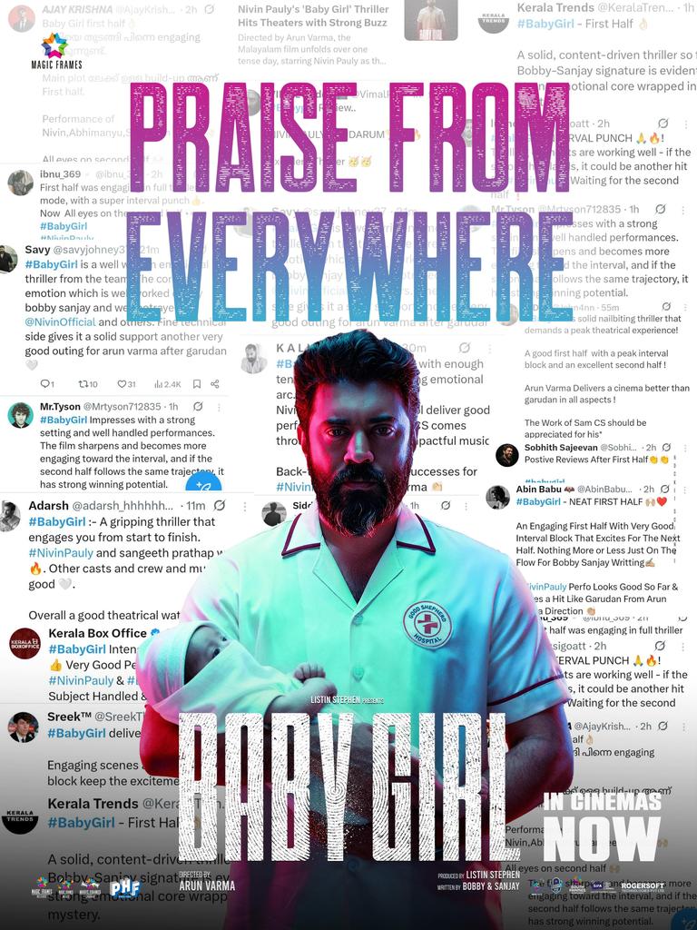 basilmbenny01's tweet photo. Emotional family thriller 💯 🙌🏻🔥 

#BabyGirl opens to good reports everywhere.

@NivinOfficial #NivinPauly #BabyGirl #MagicFrames https://t.co/UWhfbBe7gT