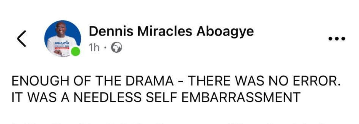 KwasiKwartengF's tweet photo. It helps to understand the difference between an omission and an error before going public to set others up. 

Our team has never said anywhere that there was an error in the peace pact; what we pointed out was an omission, and that distinction matters! 

For purposes of friendly education, an omission occurs when a provision which  was meant to be included was never included; an error occurs when a provision something included was wrong. For the avoidance of doubt we have never suggested the latter.

The omitted clause was the agreed provision requiring the Electoral Commission to annul results from polling centres that refuse open-space counting, a clause proposed and unanimously accepted by all candidates and the EC before the signing. That was the basis of Hon. Ken’s quest for clarification.

Now, lets even assume without even admitting that indeed, a copy of the document was shared with us prior to the day of the signing. Does that prevent us from raising a point of further clarification if any exists?

And talking about others being dramatic, did you notice the posture of your candidate yesterday ? 

Next time, a little fact-checking would save the unnecessary drama and spare you public embarrassment as a Comms Director.