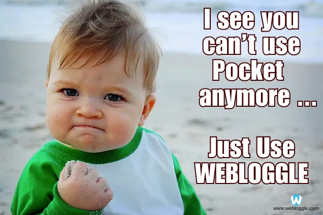 If you're missing Pocket, there is an alternative. Webloggle!

Pocket was where links went to die.
Webloggle is where links live - and work gets done.

webloggle.com/pocket-vs-webl…

#pocket #ChromeExtension