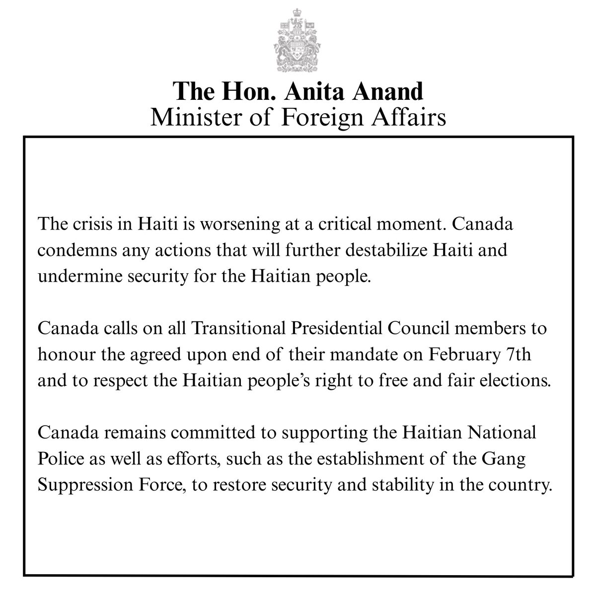 Anita Anand tweet media